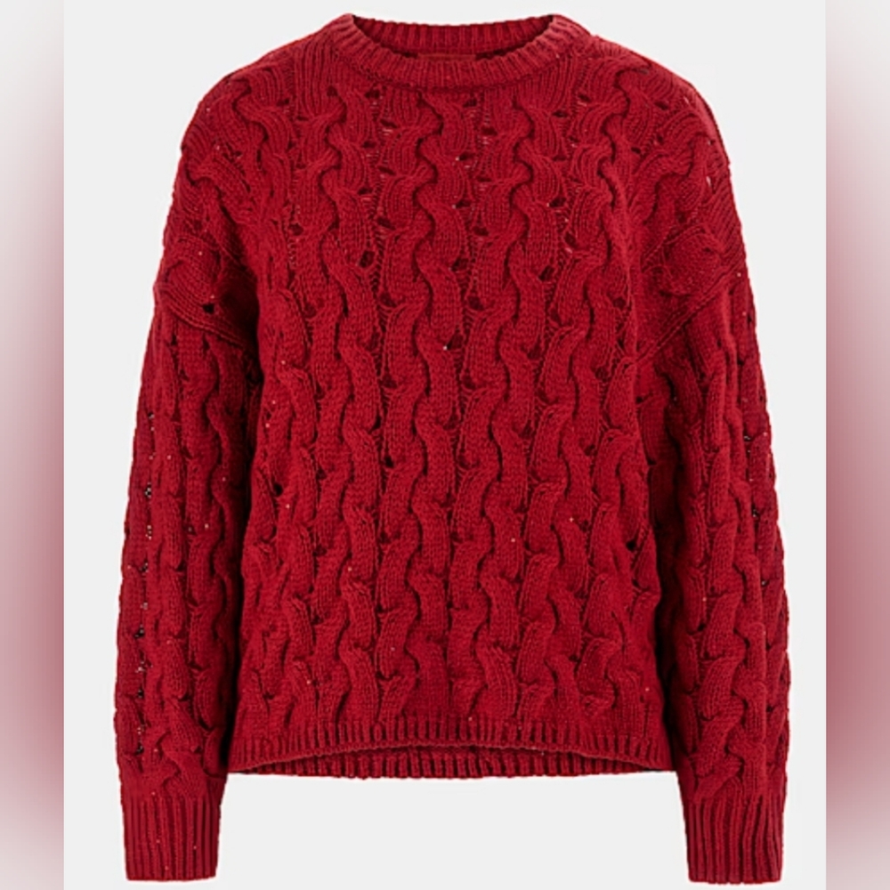 Tawnya Sequin Open-Knit Sweater